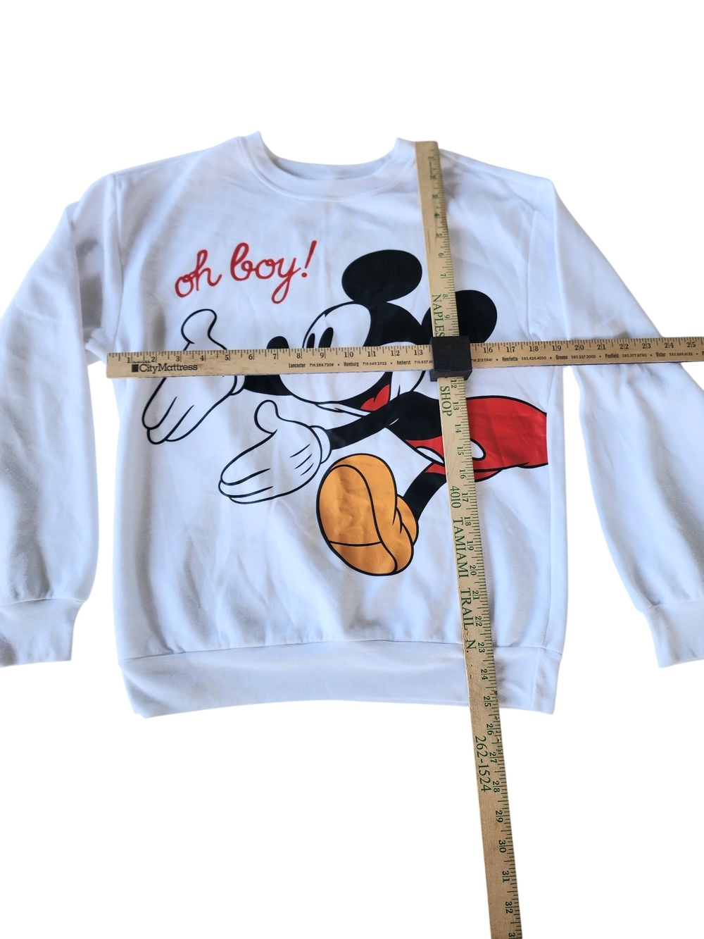 Disney White Mickey Graphic Sweatshirt with Red and Black Accents - Picture 7 of 8